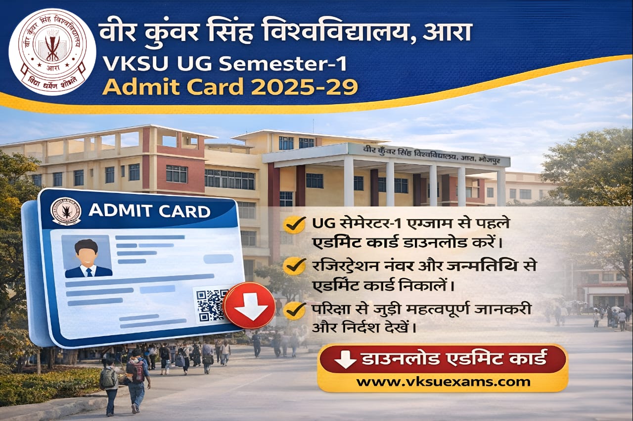 Vksu Ara UG Semester-1 Admit Card 2025-29