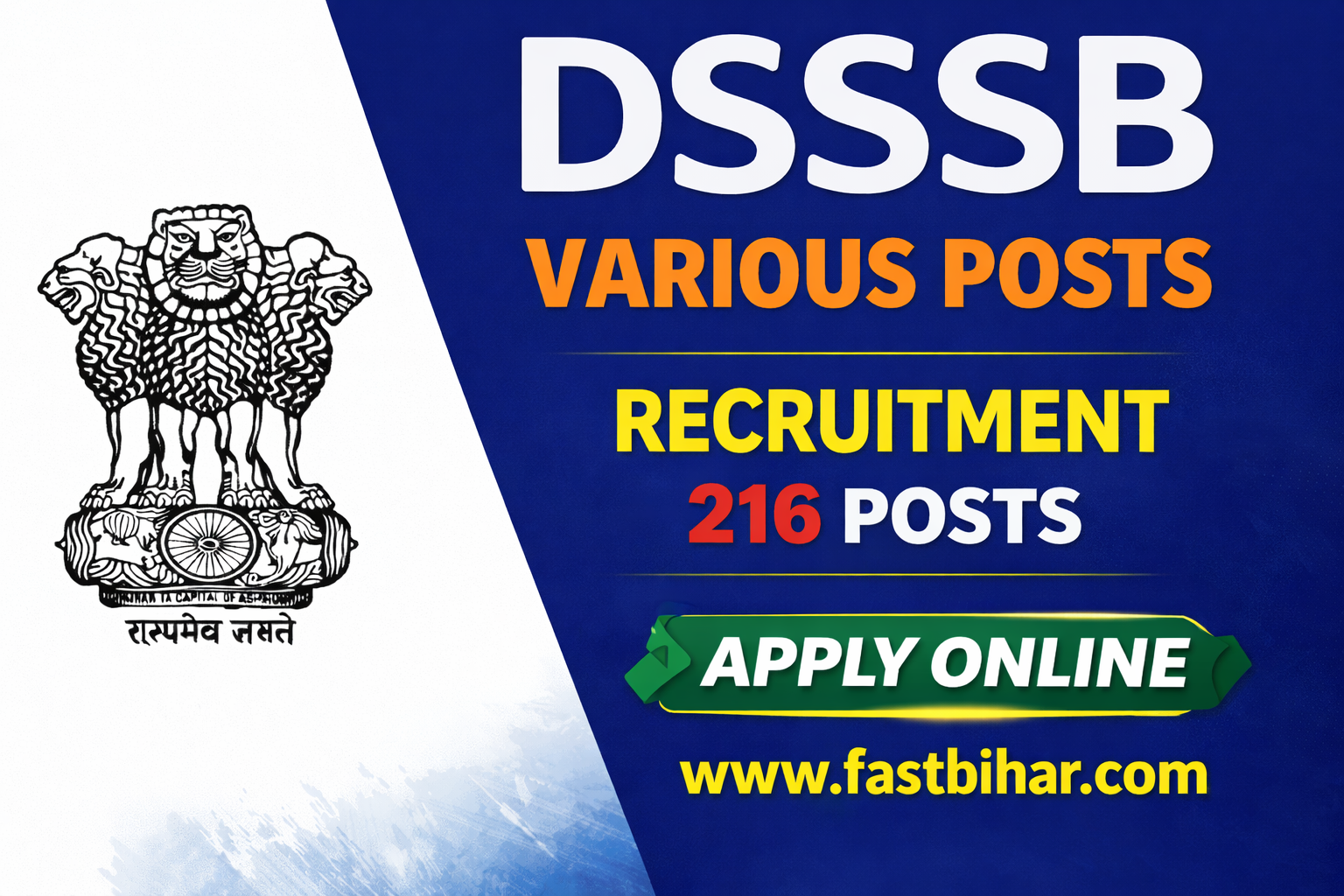 DSSSB Various Post Recruitment 2026