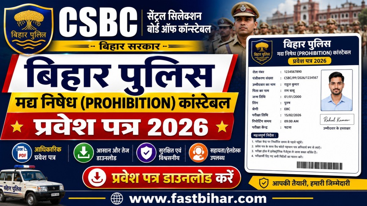 CSBC Bihar Police Prohibition Admit Card 2026 download