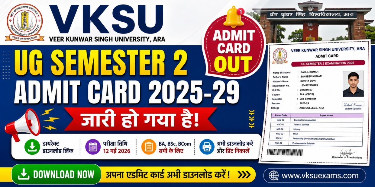 VKSU UG Semester 2 Admit Card 2025-29 Download Now