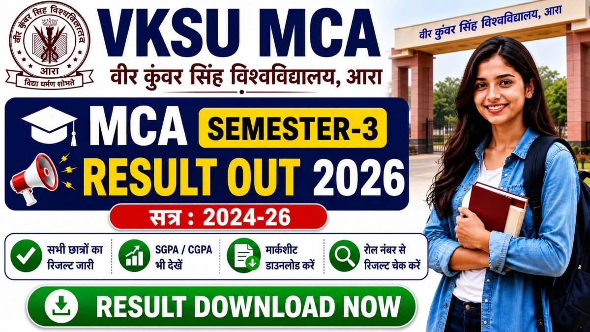 VKSU MCA Semester 3 Result 2024-26 Download