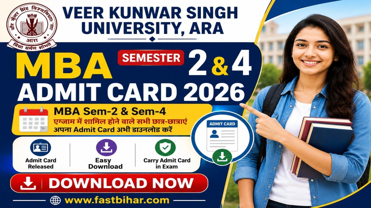 VKSU ARA MBA Sem-2 or 4 Admit Card 2026