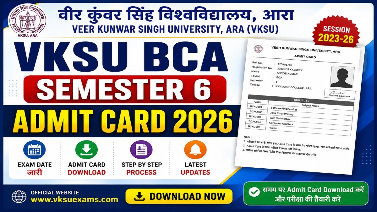 VKSU BCA Semester 6 Admit Card 2026