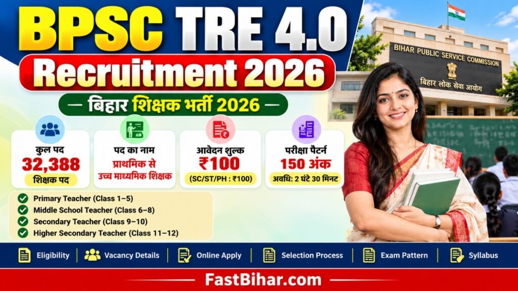 BPSC TRE 4.0 Recruitment 2026 Bihar Teacher Recruitment