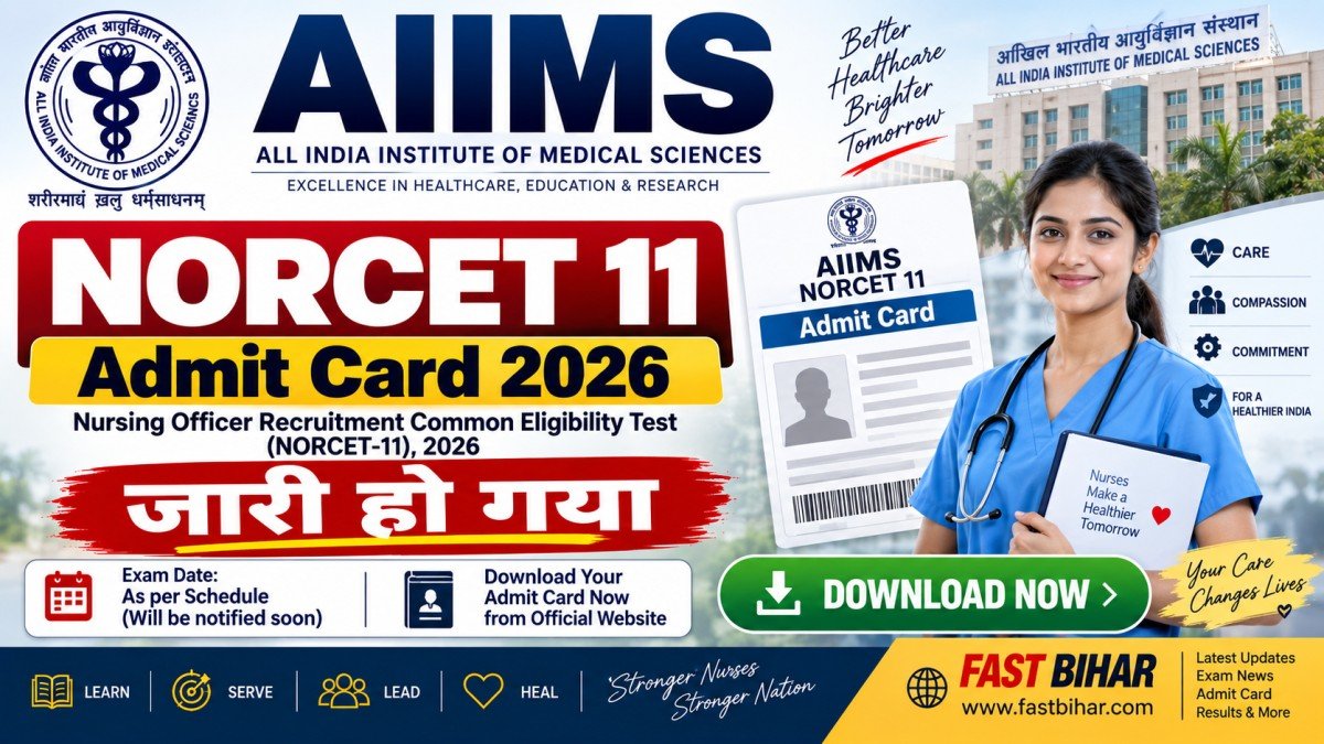 AIIMS NORCET 11 Admit Card 2026