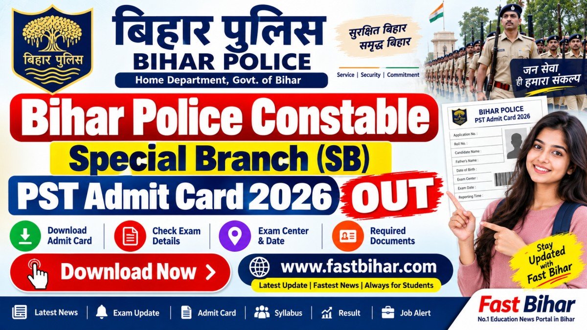 Bihar Police Constable Special Branch PST Admit Card 2026