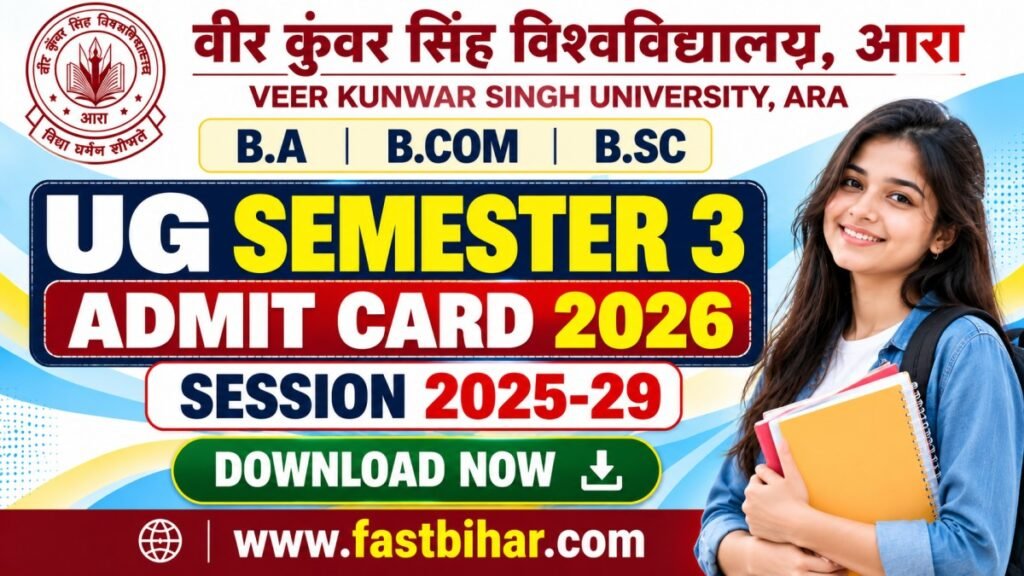 VKSU UG Semester 3 Admit Card 2026 Session 2025-29